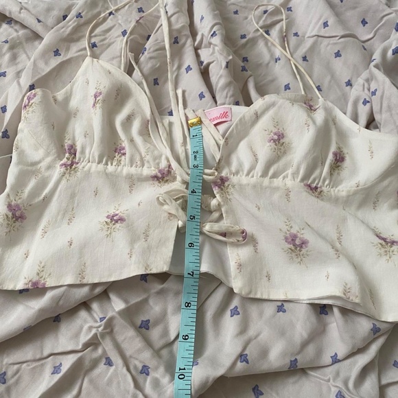 Rosemilk Petite Bebe Tank Top in White Floral - Picture 7 of 7